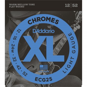 D`Addario ECG25 Chromes Flat Wound, Light, 12-52 купить