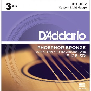 D`addario Ej26-3d 3-pack Acous Gtr Pb Cst Lite купить