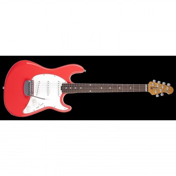 Music Man Cutlass Sss Trem - Coral Red - Figured Roasted Maple/rosewood - Parchment купить