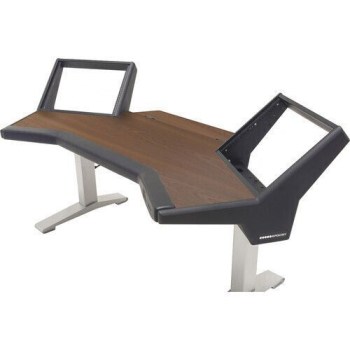 Argosy Halo-E2-H-B-M-S Halo Height Adjustable Desk, w/Mahogany Desk, Black End Panels, Silver Legs купить