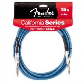 Fender 15` CALIFORNIA Instrument Cable LAKE PLACID BLUE купить