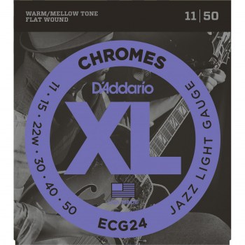 D`Addario ECG24 Chromes Flat Wound, Jazz Light, 11-50 купить