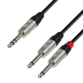 Adam Hall Cables K4 YVPP 0150 - Audio Cable REAN 6.3 mm Jack stereo to 2 x 6.3 mm Jack mono 1.5 m купить