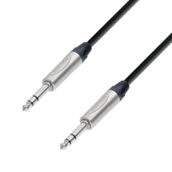 Adam Hall Cables K5 BVV 0100 - Microphone Cable Neutrik 6.3 mm Jack stereo to 6.3 mm Jack stereo 1 m купить