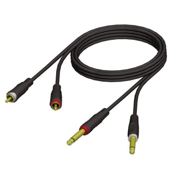 Adam Hall Cables REF 631 3 - Audio Cable 2 x 6.3 mm Jack mono to 2 x RCA male 3 m купить