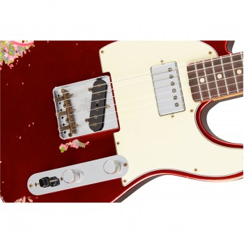 Fender Custom Shop Limited Edition Heavy Relic H/S Tele, Candy Apple Red over Pink Paisley купить