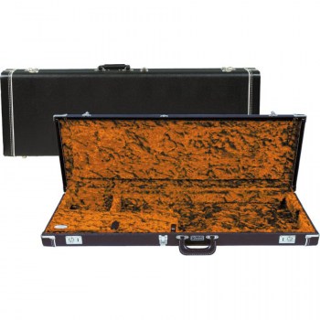 Fender G&G Deluxe Precision Bass Hardshell Case, Black with Orange Plush Interior, Amp Logo купить