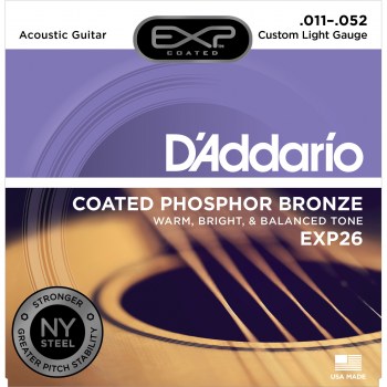 D`Addario EXP26 COATED PHOSPHOR BRONZE Custom LIGHT 11-52 купить