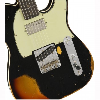 Fender 2018 Ltd Heavy Relic® Reverse Custom Hs Tele® - Aged Black Over 3-color Sunburst купить