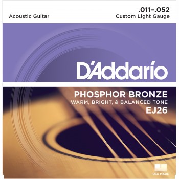 D`Addario EJ26 PHOSPHOR BRONZE Custom LIGHT 11-52 купить