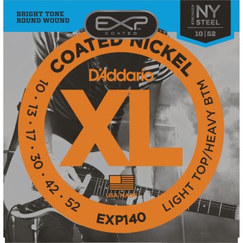 D`Addario EXP140 COATED NICKEL WOUND LIGHT TOP/HEAVY BOTTOM 10-52 купить