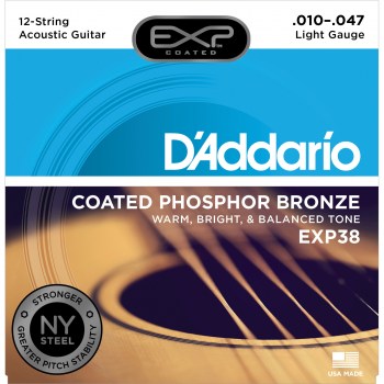 D`Addario EXP38 COATED PHOSPHOR BRONZE 12-STRING LIGHT 10-47 купить