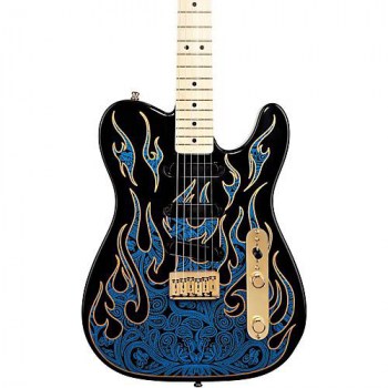 Fender JAMES BURTON Telecaster PLUS (MN) Blue Paisley Flames купить