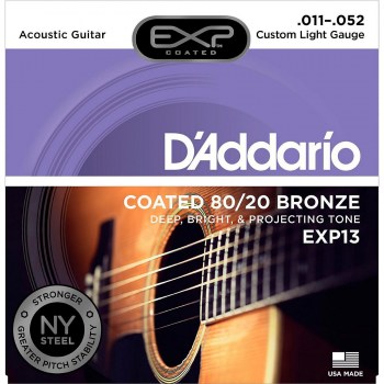 D`Addario EXP13 Coated 80/20 Bronze, Custom Light, 11-52 купить