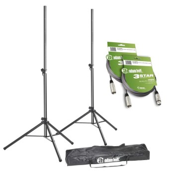 Adam Hall Stands SPS 023 SET 3 - Set of 2 Speaker Stands with Bag and 2 XLR Cables купить