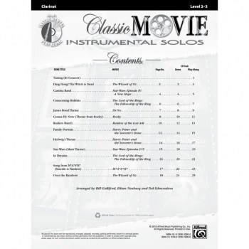 Alfred Music Classic Movie - Clarinet Instrumental Solos, Book/CD купить