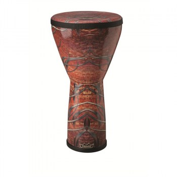 Remo DJ-FESM-34- Djembe, Designer Series, Festival Pre-Tuned, Small, 8` X 14`, SKYNDEEP®, FIBERSKYN®, Fabric Red Forge купить