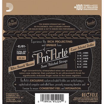 D`addario Ej51 Set Pro-arte Clear/silv Record купить