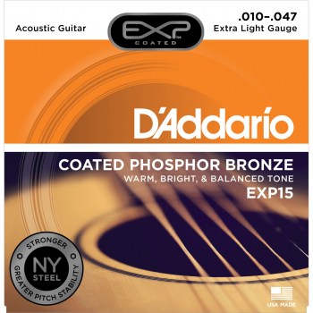 D`Addario EXP15 COATED PHOSPHOR BRONZE EXTRA LIGHT 10-47 купить