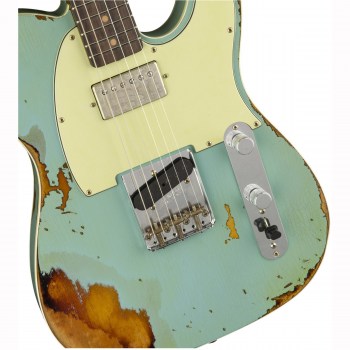 Fender 2018 Ltd Heavy Relic® Reverse Custom Hs Tele® - Aged Daphne Blue Over 3-color Sunburst купить