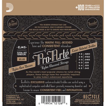 D`Addario EJ45 PRO-ARTE NYLON NORMAL TENSION купить