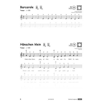 Cascha Verlag Kalimba Songbook купить