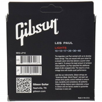 Gibson SEG-LP10 LES PAUL PURE NICKEL WOUND 010-046 купить