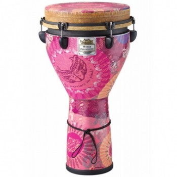 Remo DJ-0012-38- Djembe, MONDO™, Designer Series, Key-Tuned, 12` X 24`, SKYNDEEP®, Contour Tuning Brackets, Warriors In Pink Finish купить