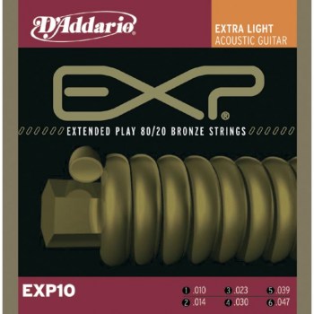 D'Addario A-Guit.Strings EXP10 10-47 Coated 80/20 Bronze купить