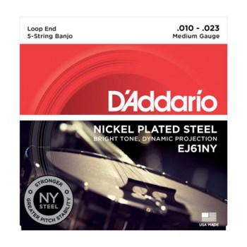 D'Addario Banjo Strings EJ61NY 10-23 5-String Nickel Loop End купить