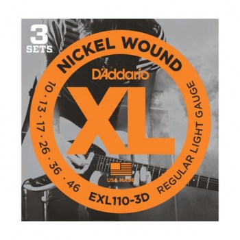 D'Addario E-Guit.Strings 10-46 EXL110-3D Nickel Wound 3 Sets купить