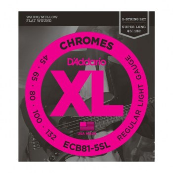 D'Addario Bass Chromes Flat 45-132 45-65-80-100-132, ECB81-5SL купить