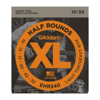 D'Addario E-Guitar Strings EHR340 10-52 Half Rounds Stainless Steel купить