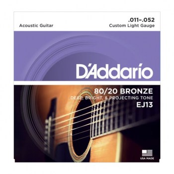 D'Addario A-Guit.Strings EJ13 11-52 80/20 Bronze купить