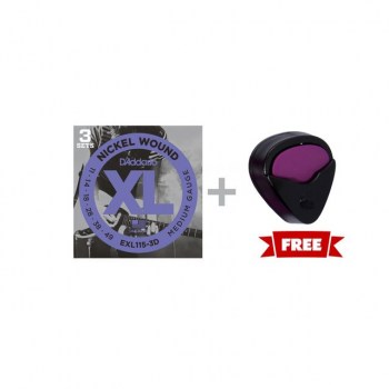 D'Addario E-Guit.Strings EXL115-3D 11-49 NW 3 Sets incl. Pickholder купить