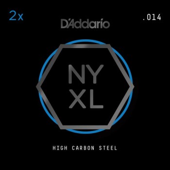 D'Addario NYPL014 Plain Single String 2-Pack - High Carbon Steel купить