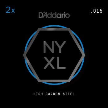 D'Addario NYPL015 Plain Single String 2-Pack - High Carbon Steel купить