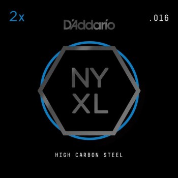 D'Addario NYPL016 Plain Single String 2-Pack - High Carbon Steel купить