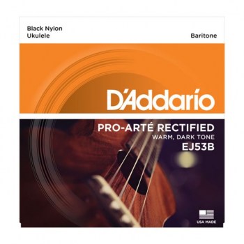 D'Addario Ukulele Strings EJ53B Baritone Black Nylon 28-34-30w-35w купить