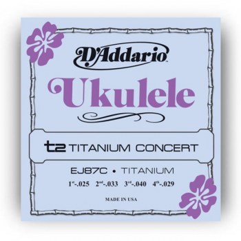 D'Addario Ukulele Strings EJ87C Concert Titanium 25-33-40-29 купить