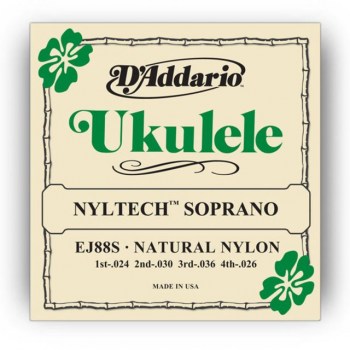 D'Addario Ukulele Strings EJ88S Sopran Nyltech 24-30-36-26 купить