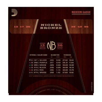 D`Addario NB1356 Nickel Bronze Acoustic, Medium, 13-56 купить