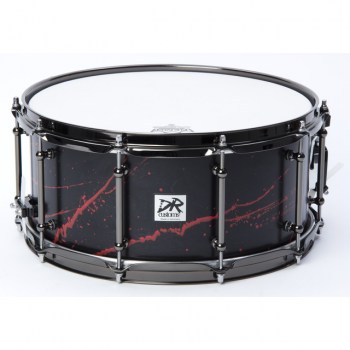 DR Customs Splatter Snare 14"x6.5", #Black Satin, Telemagenta Spl. купить