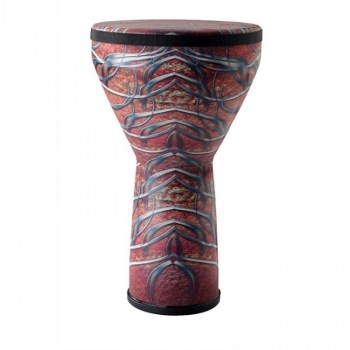 Remo DJ-FELG-34- Djembe, Designer Series, Festival Pre-Tuned, Large, 12` X 21`, SKYNDEEP®, FIBERSKYN®, Fabric Red Forge купить