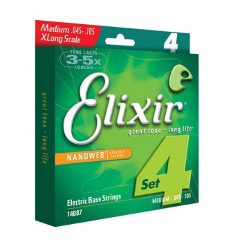 Elixir Bass Strings 45-105 NanoWeb X-Longscale Medium 14087 купить