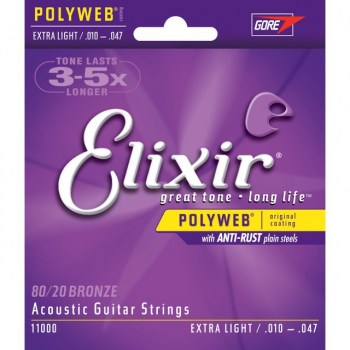 Elixir A-Guitar Strings 10-47 11000 Polyweb Bronze купить