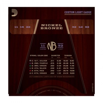 D`Addario NB1152 Nickel Bronze Acoustic, Custom Light, 11-52 купить