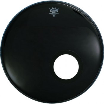 Remo POWERSTROKE® 3 22` EBONY W/Pre-Cut Hole купить