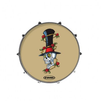 Evans "Inked" Bass Drum Front Head "Hypno Skull", 22" купить