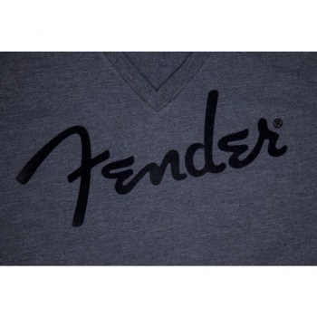 Fender Flocked Logo V-Neck T-Shirt XXL grey купить